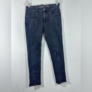 La Martina Mens Sz 30 Dark Wash Slim Tapered Denim Jeans Logo